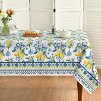 Classical Iris Pattern Lemon Rectangle Waterproof Tablecloth Party Decor Washable Kitchen Dining Tablecloth Wedding Decorations 1
