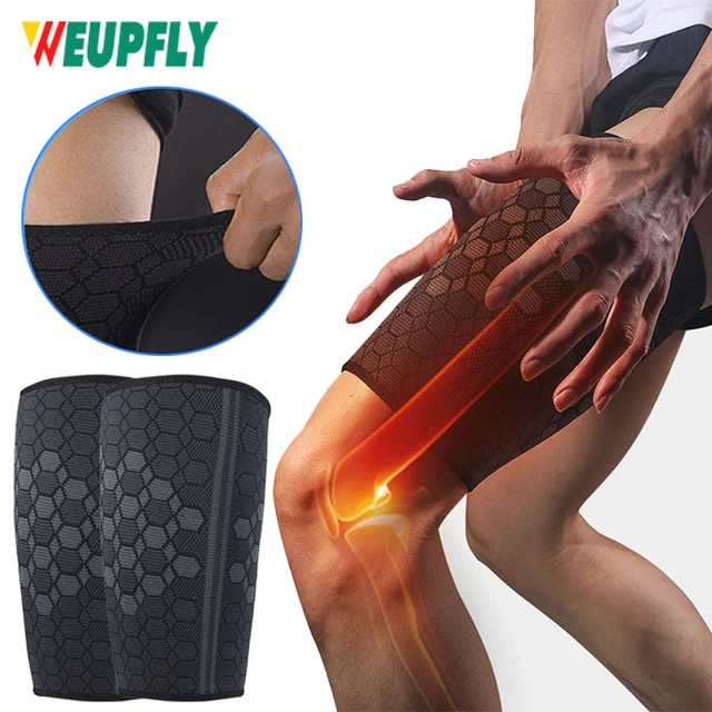 2Pcs Thigh Hamstring Compression Sleeve for Quad & Groin Pain Relief &  Recovery - Thigh Brace & Wrap Great for Running & Injury - AliExpress