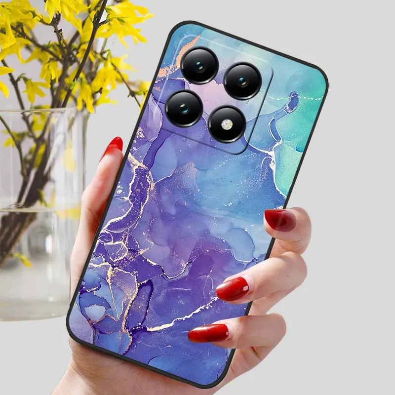 Floral Print Soft TPU Silicone Phone Cover with Black Bumpers