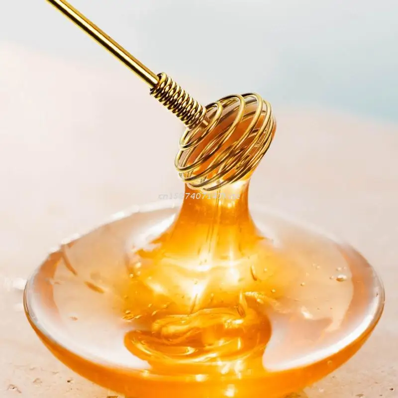 Stainless Steel Honey Stirrer Honey Dipper Stick Server Stirrer Syrup Spoon Wand for Pot Jar Container honey stirrer