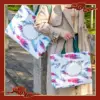 Reusable Bag Shopping Bag Shopping Pouch Non-woven Fabric Storage Folding Bag Feather Printing Waterproof Traval Bag Grocery Bag 1