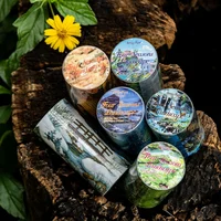 6 Rolls - 8Cm×200Cm/Landscape Washi Tape Set - Non-Waterproof, Non-Die-Cut, Made of Washi Material - Suitable for Creative Collage Materials, Diary Greeting Cards, Cup Photo Frame Decoration Tape, Gift 6
