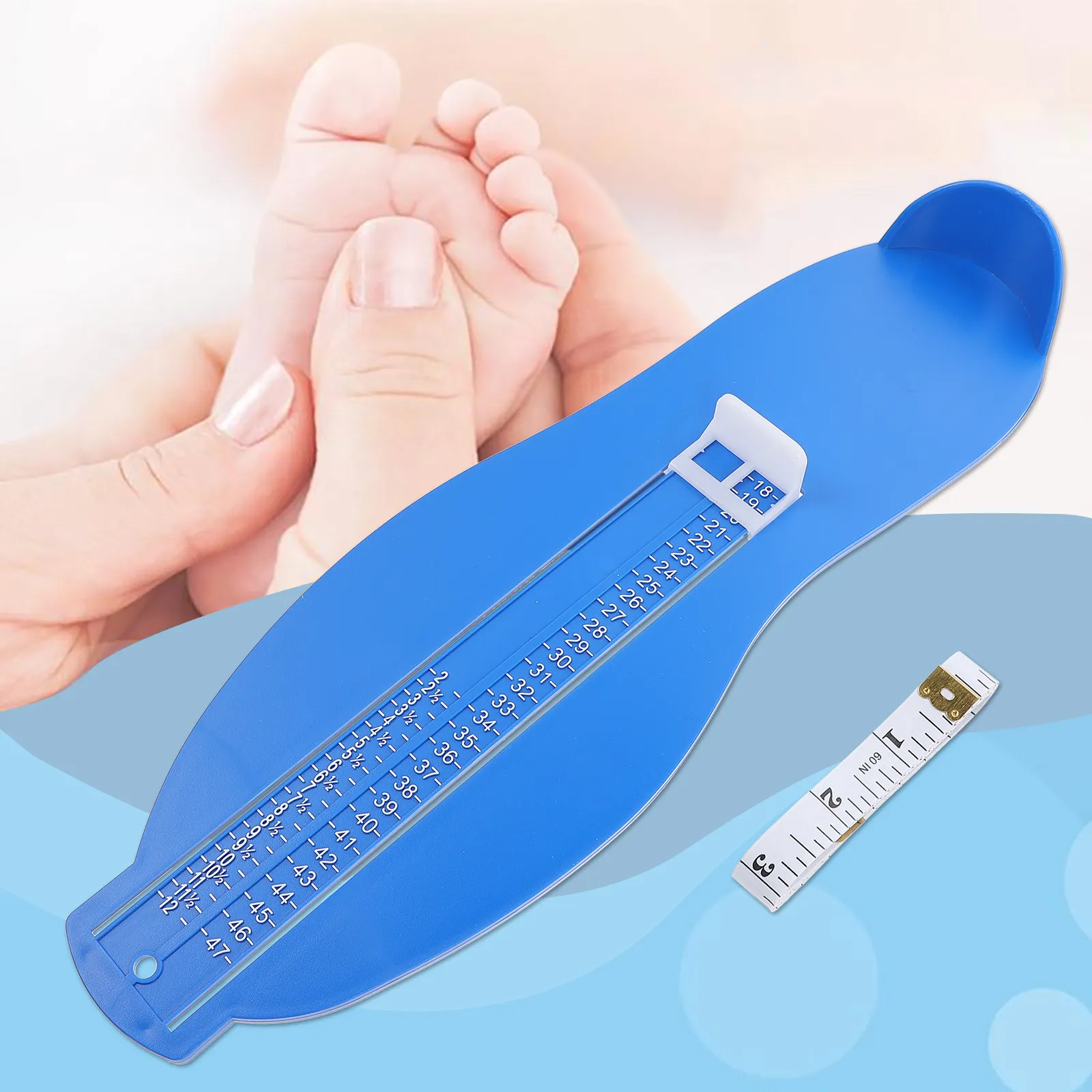 1Pcs 성인 발 길이 게이지 간편하고 정확한 발 측정을 위한 견고한 휴대용 측정 차트 성인 발 측정 자 도구