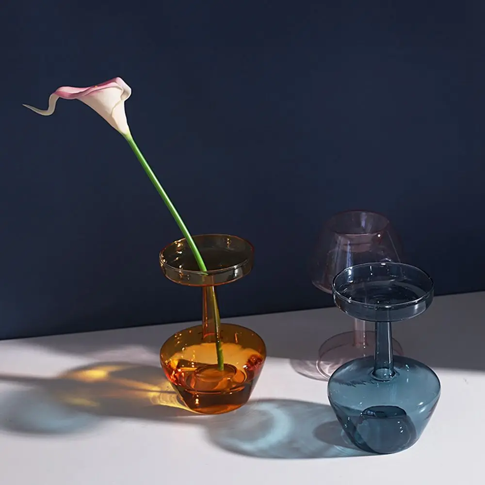 Nordic INS Weddings Parties Glass Bottle Living Room Hydroponic Plant Flower Vase Home Decoration Table Decor Glass Vase