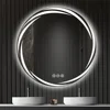 Anti-fog LED Bathroom Mirror Circle Backlit HD Wall Mounted Vanity Mirror Shatterproof 3 Colors Lights Adjust 2