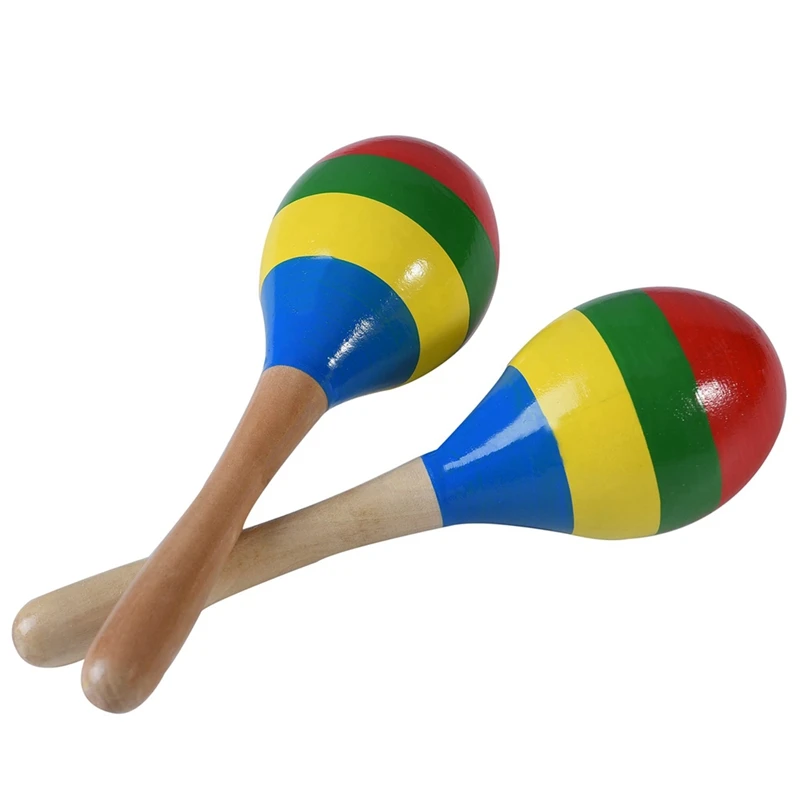 

Перкуссионные погремушки Maracas, деревянный шейкер для румбы, музыкальный инструмент для детей и взрослых, набор из 2 простых в использовании 20X6 см