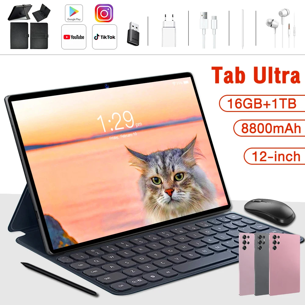 Tablet PC Global 12inch Android Pad 12GB 16GB 1TB Tab Ultra 12" Snapdragon 8 gen2 WIFI Android 13 8800MAh Office