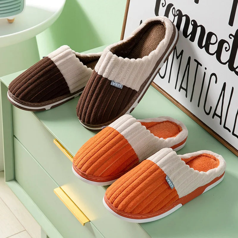 Home Zapatillas Hombre Winter Shoes Women Cotton Slippers For Men Indoor House Warm Plush Footwear Non-Slip Platform Slippers 3