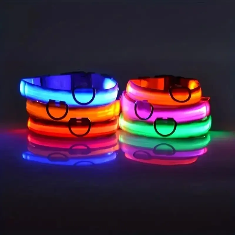 Luminous LED Night Safety Glow Dog Leash and Collar