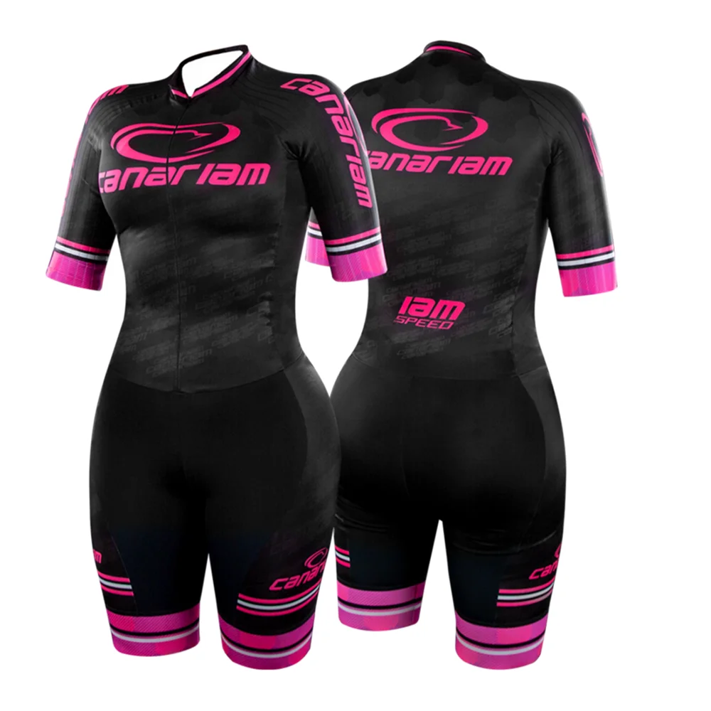 2023 Women Short Sleeve Speed Skating Suit Jumpsuit Roupa Ciclismo Straight Row Wheel Speed Skating Ironman Racecourse 3
