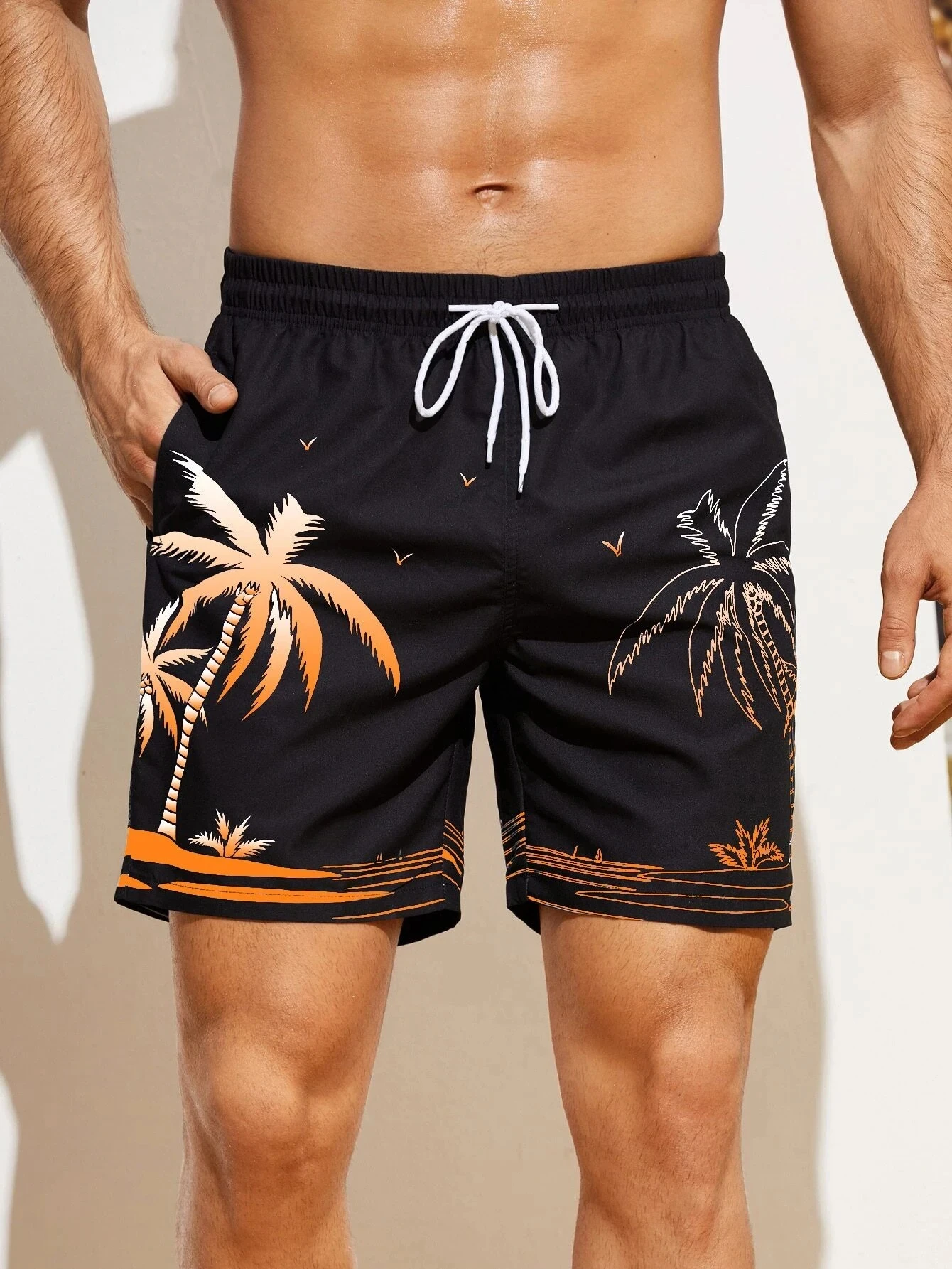Men's quick-drying Hawaiian shorts with floral and leaf print 3D beachwear soft loose casual novelty summer novelty shorts 4