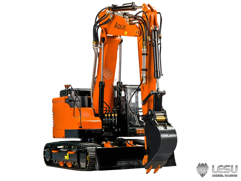 S2c02785ed79b4a93a3b3e6f331fa756ca Model ciężkiej maszyny LESU1/14 Aoue-ET26L trójramienny mały krótki pas ogonowy łopata przednia koparka gąsienicowa RC