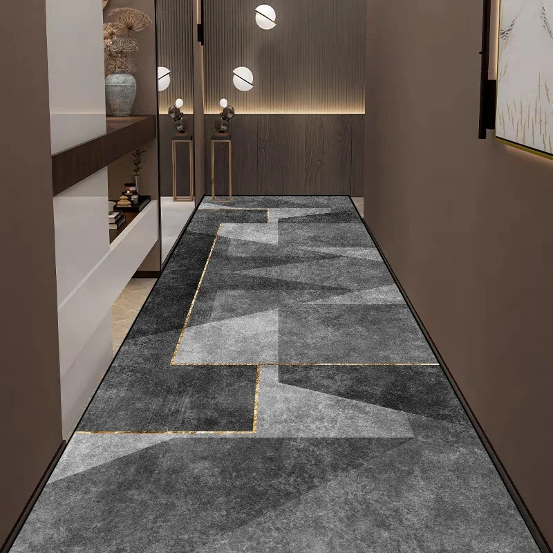Modern Home Long Corridor Carpet Non-slip Stairway Rug Hotel Lobby Passageway Runner Customizable Washable Room Decor Floor Mats 2
