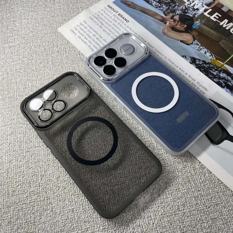 Transparent Magnetic Phone Case with Built-in HD Lens Protection and Cushioning
