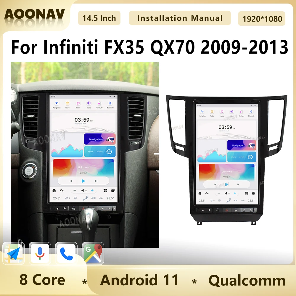 

Android 11 Car Radio For Infiniti FX35 QX70 2009-2013 14.5 Inch GPS Navigation Multimedia Video Player Wireless Carplay Unit