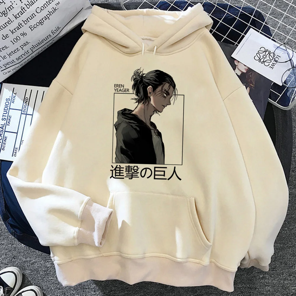 

Attack on Titan Eren hoodies women Fleece vintage japanese pulls Hood women aesthetic clothing