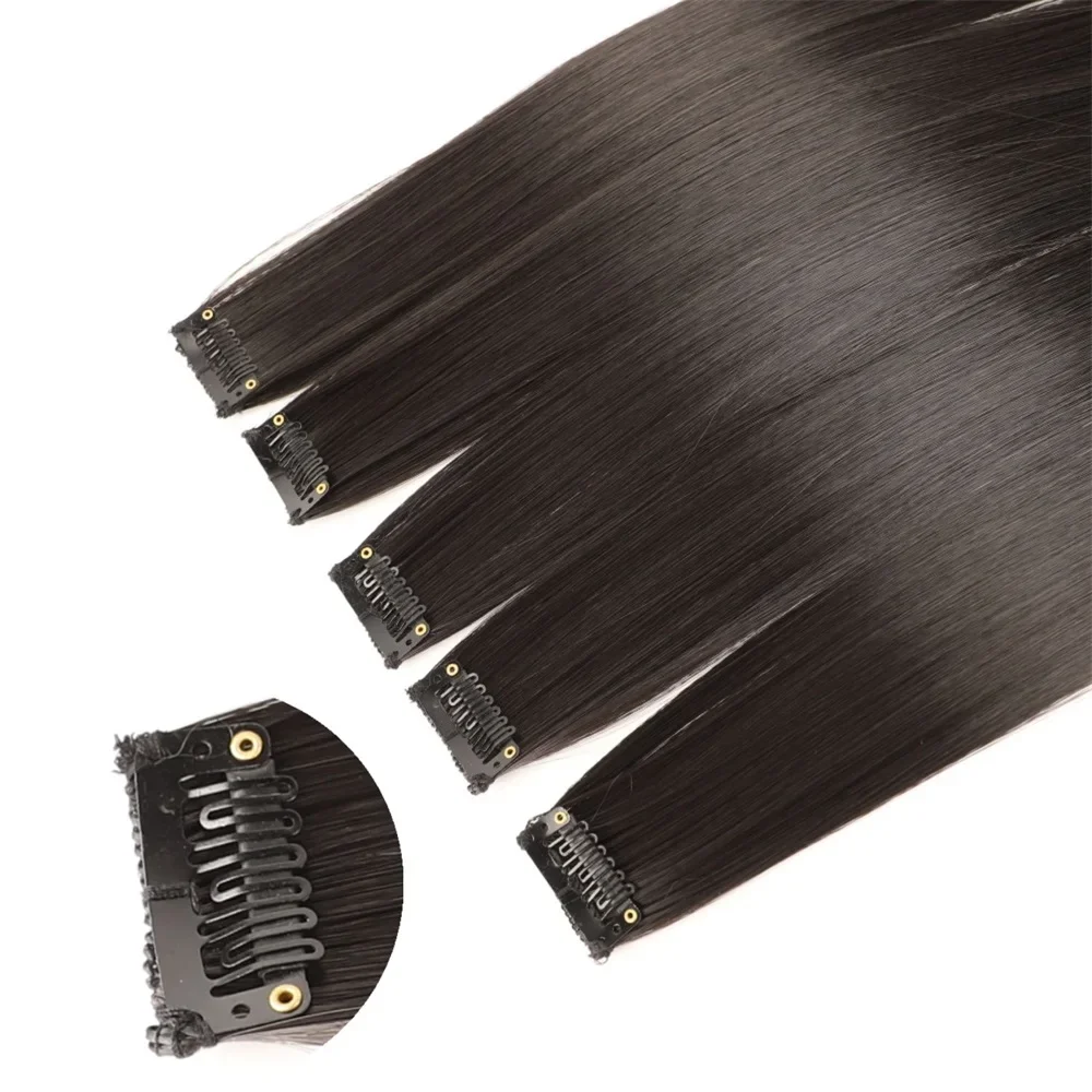 Synthetic Women Invisible Seamless Long Straight Wig Natural Fake One-piece Increase Hair Volume Hair Extensions 30cm hair extensions
