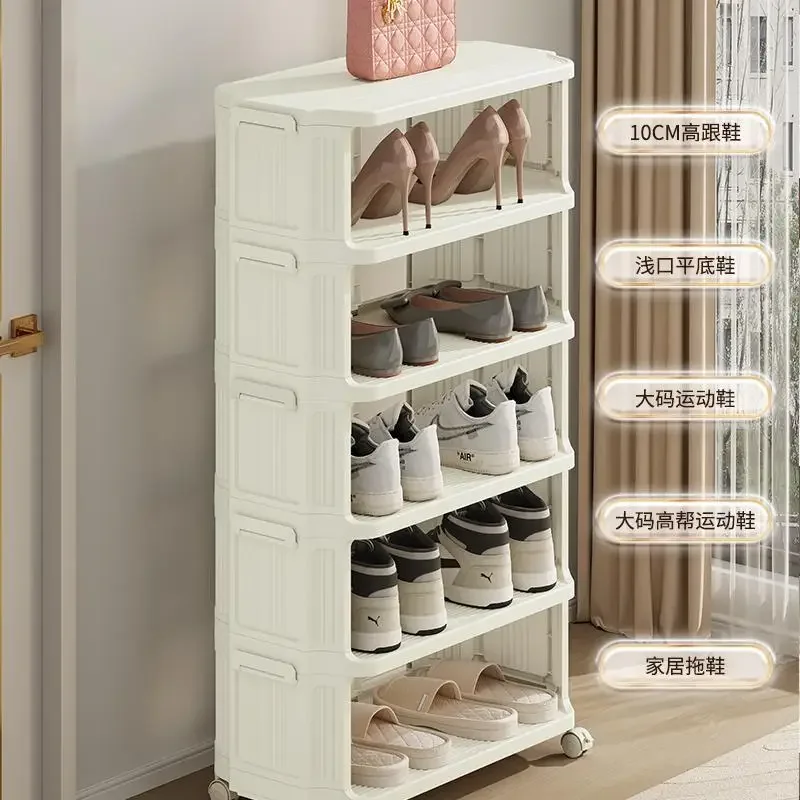 

Nordic Multi-Layer Shoe Cabinet Home Living Room Dustproof Sneakers High Heels Slippers Storage Shoe Rack Debris Organizer