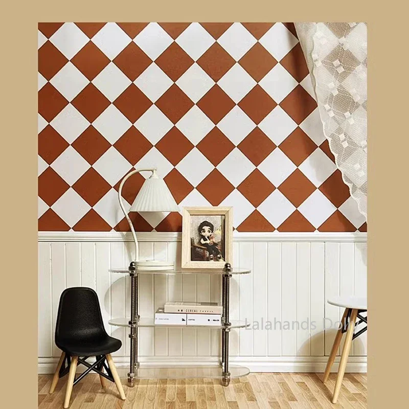 1:12 DIY 인형의 집 (20x28cm) 주방 뒷면의 접착 벽지 (점성) 거실 침실 바닥 장식 액세서리