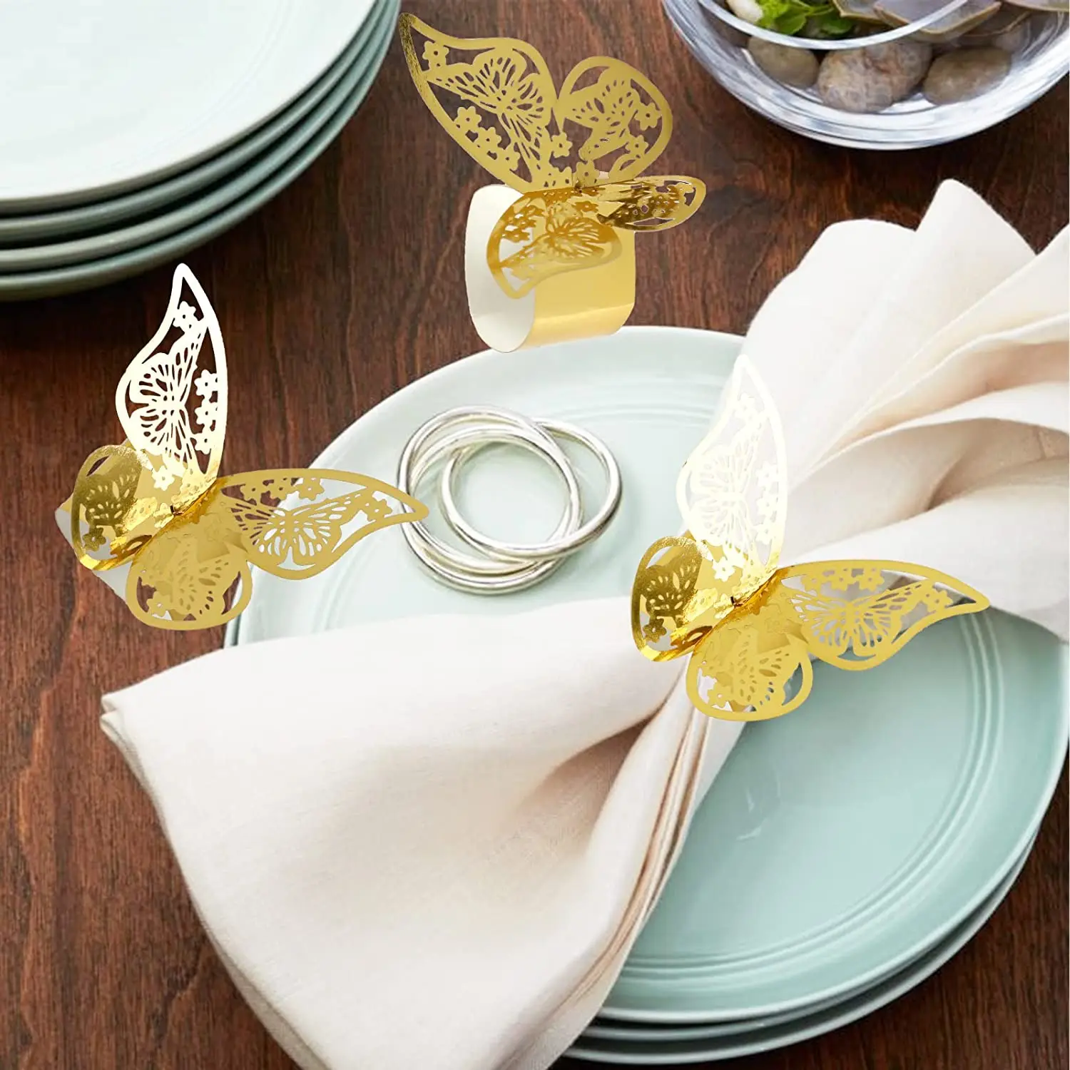 100/50Pcs Napkin Rings For Wedding Party Dinner Table Decor