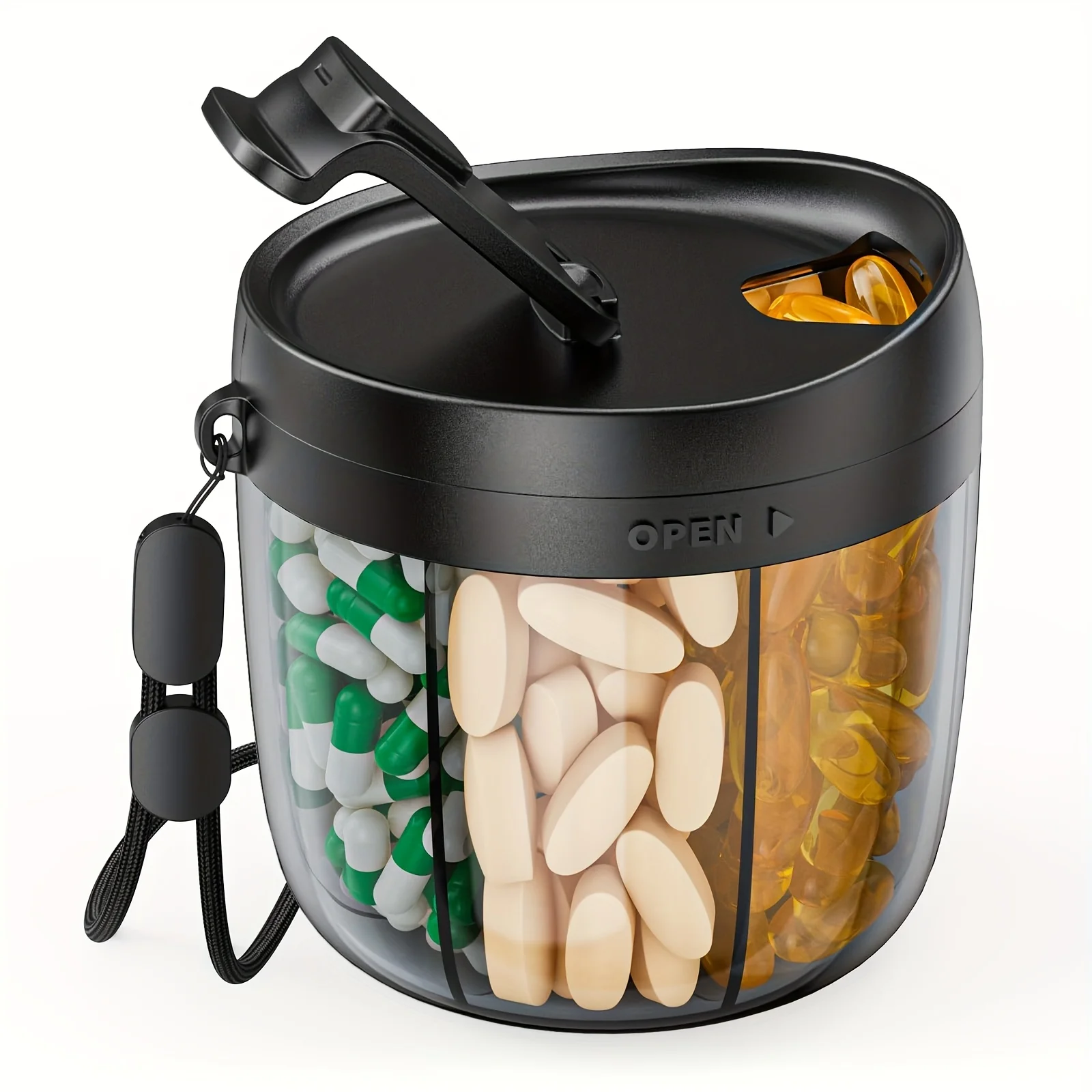 Large Capacity Plastic Medicine Box Portable Storage Box Waterproof Travel Pill Organizer for Tablets and Capsules Food Grade