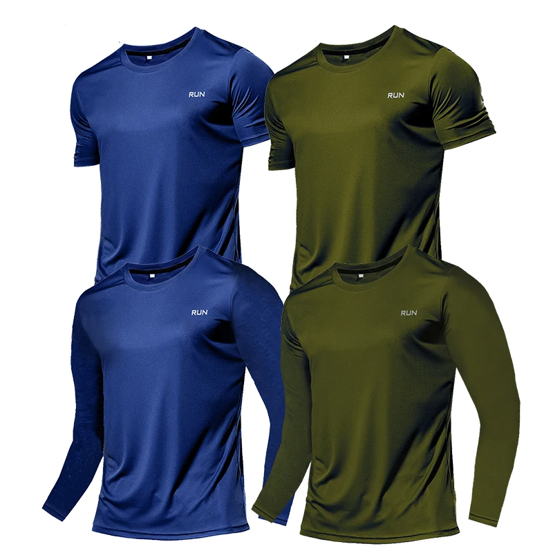 マルチカラー夏半袖スポーツシャツ高品質ジム服男性ジャージ