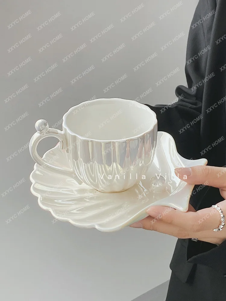 

Women's Ceramic Mug Coffee Cup Pearl Cup and Saucer Cup Set Gift