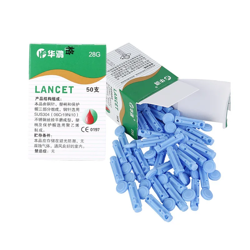 Blood Glucose Lancets Blood Lancet Pen Disposable Needles 100pcs Use For Collection Pen Sterile Lancets Fleam Vent Drain Blood Lancet 28G