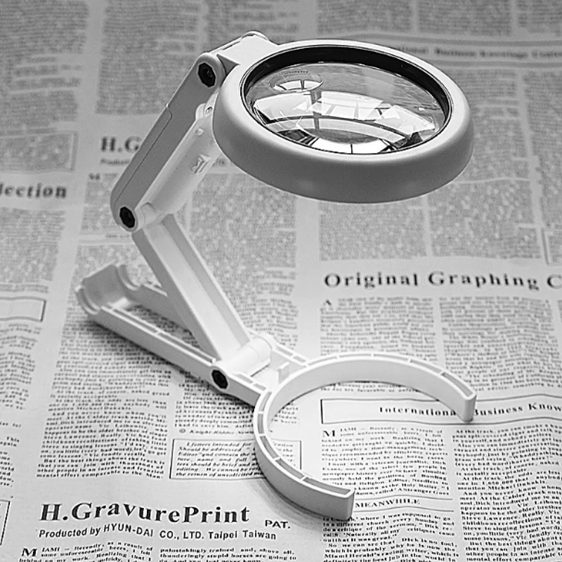 

Увеличительное стекло 11x 5x с лампой и держателем, складное ручное настольное увеличительное стекло с регулируемой яркостью для пожилых людей, для чтения