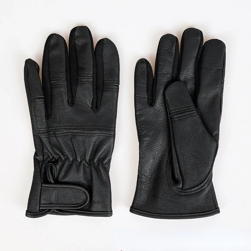 Work Gloves Cut Resistant Gloves Protective Gloves High Sheepskin Gloves Leather Men's Motorcycle Glove Warm Touch Screen Leather Protection Wear Resistance Labor Protection