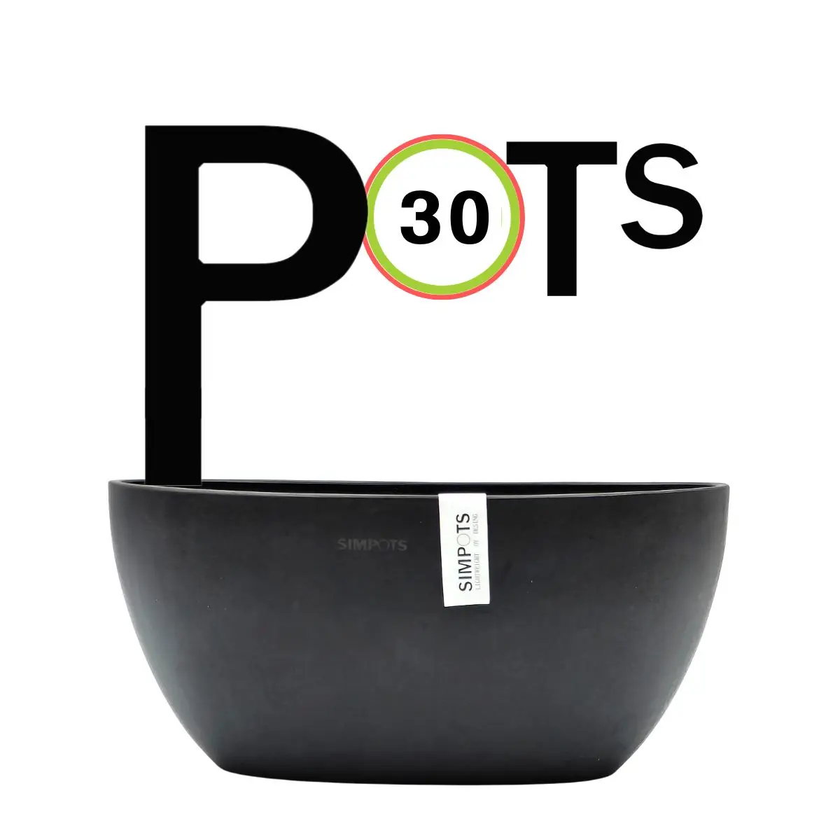 

SIMPOTS Plant Pot Black CP30CM Ship Flower Planters Decorative Planters For Plants Low Price ECO Friendly