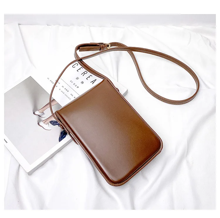 Mini PU Leather Crossbody Bag - Womens Solid Designer Shoulder Purse