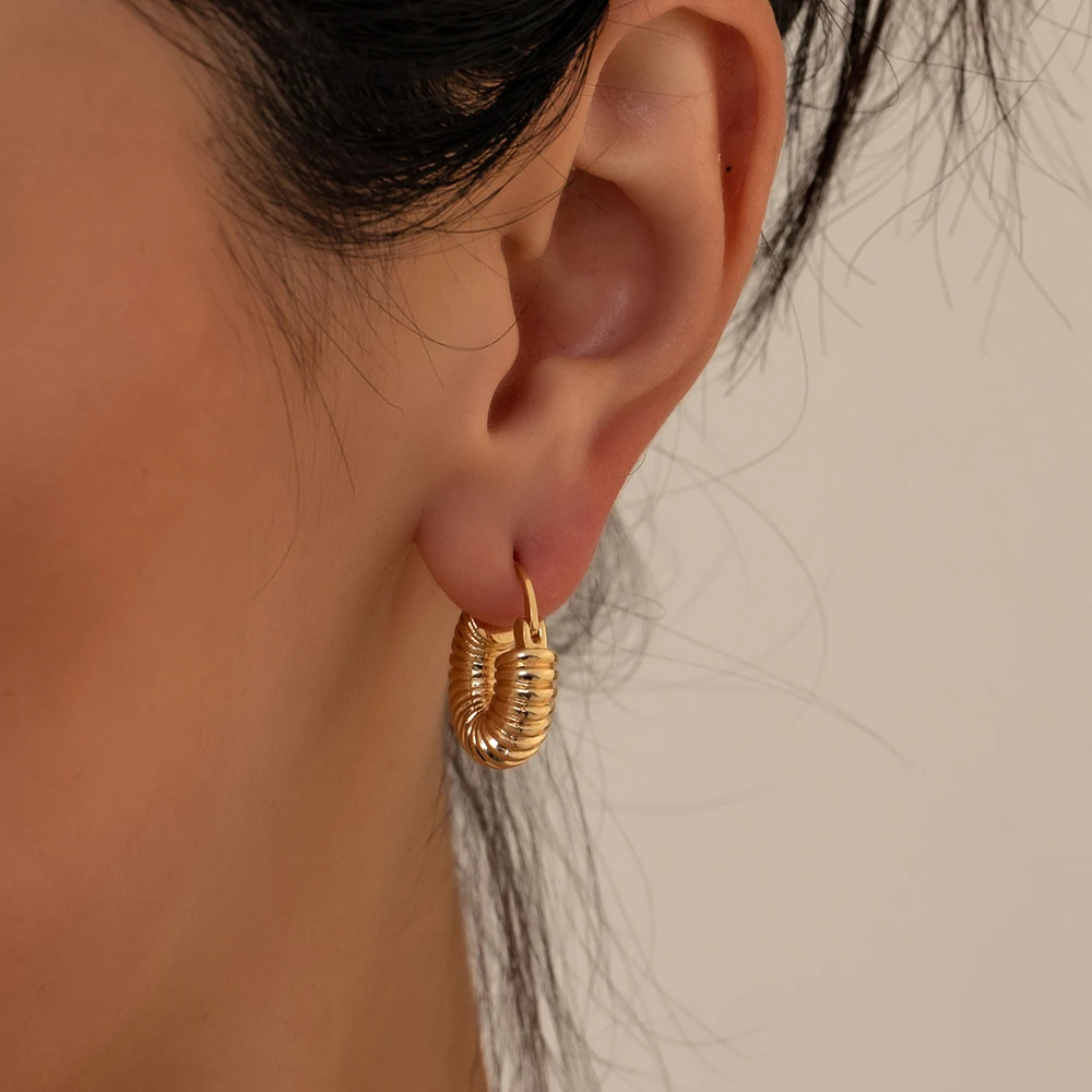 3 Pairs/set Punk Geometric Big Small Hoop Earrings for Women Men Gold Color Metal Chain Circle Huggie Earrings Korean Jewelry