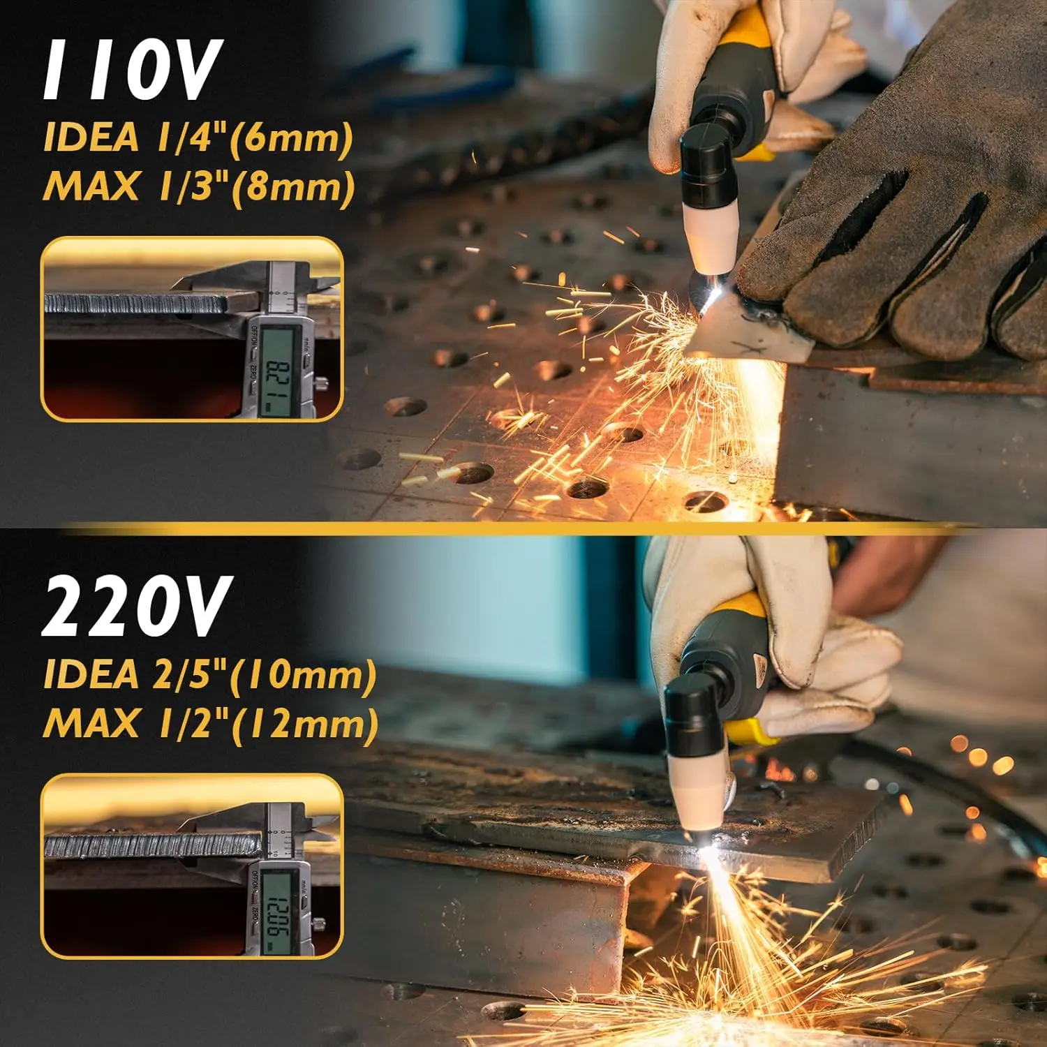 MIG/TIG/CUT/Stick Welder 5 in 1 Multiprocess Welding Machine 110/220V Dual Voltage Aluminum Welding Machine Spool Gun Compatible