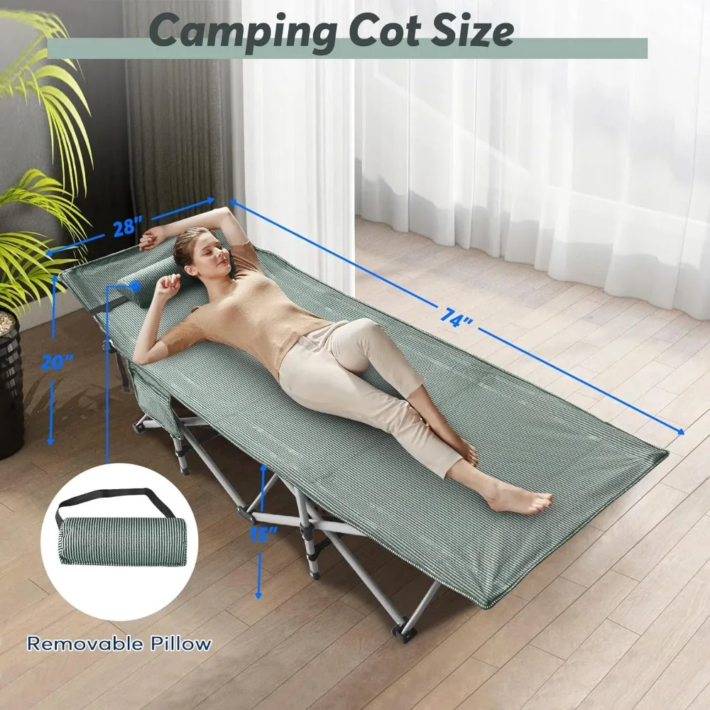 Folding Camping Cot with Mattress 2