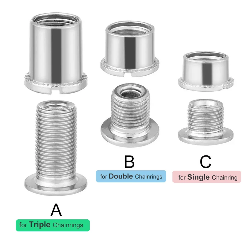 Bike Crank Bolt 5/20pcs Bicycle Chainring Blots Screws M8 Nuts For Single Double Triple Chainring MTB Road Bike Crankset Fixing Part