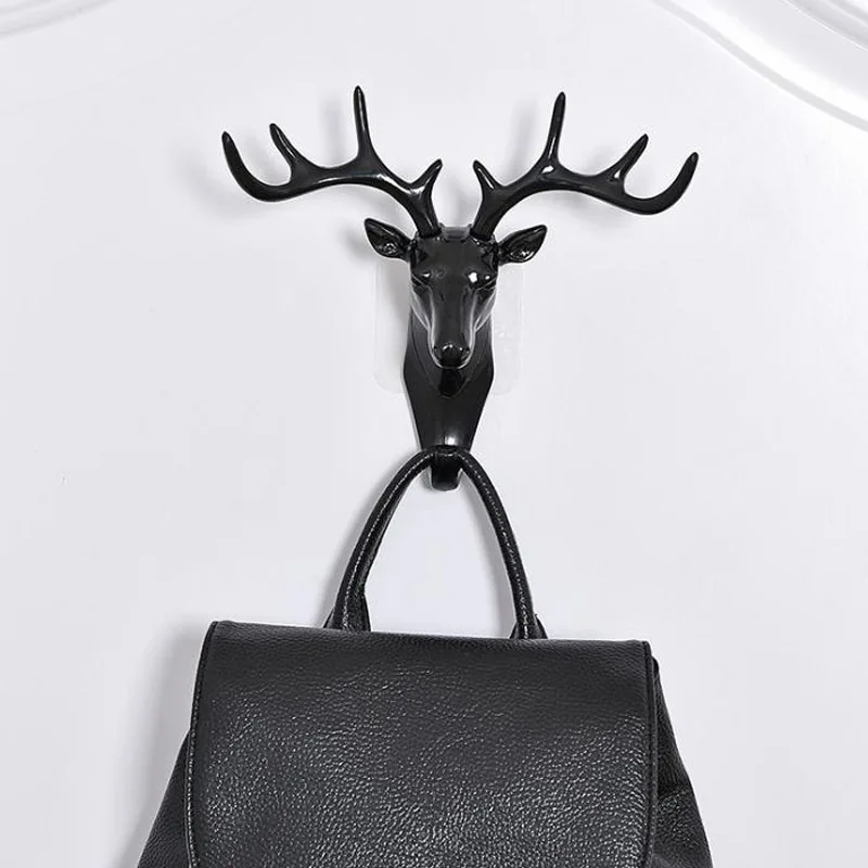 Antlers Self-adhesive Hooks Keys Storage Holder Wall Hanging Decor 1p