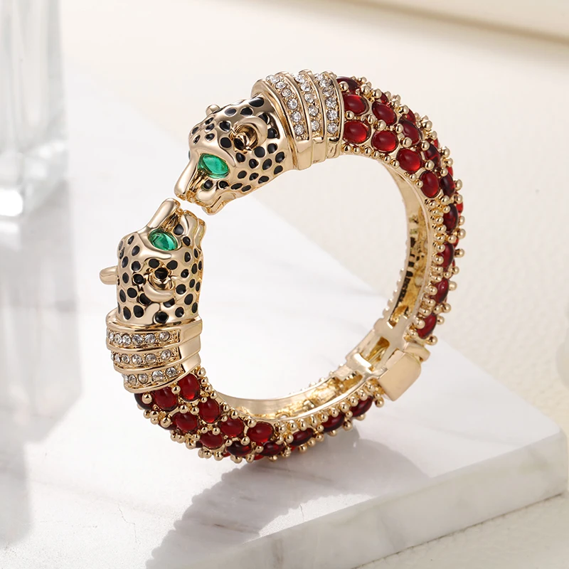 GrayBirds Luxury Fashion Animal Leopard Panther Cuff Bangle Bracelet For Women Party Anniversary Mother's Day Graduation Gift 2