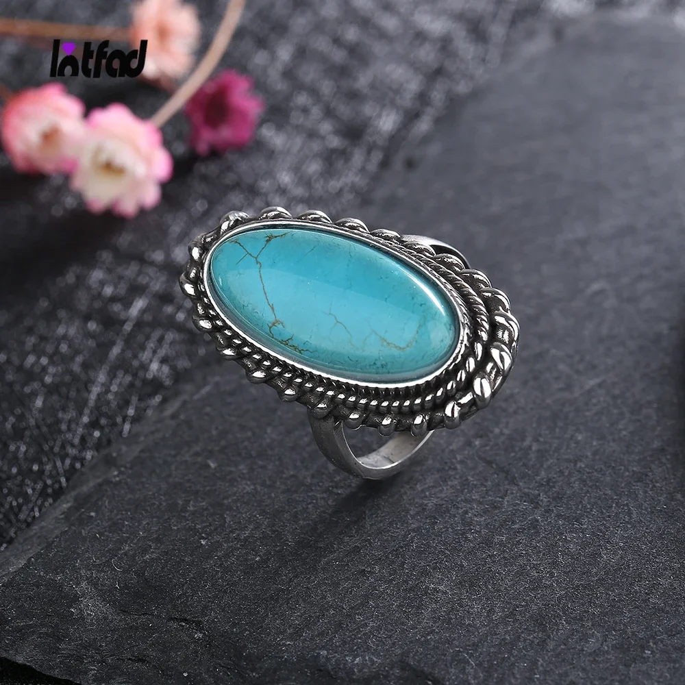 Sterling Silver 925 Big Stone 11*25mm Natural Turquoise Ring for Women Retro Design Fine Jewelry Gifts Luxury Finger Ring silver rings silver ring