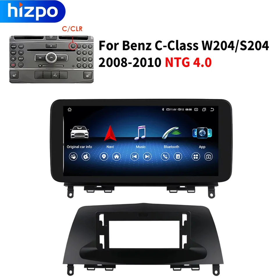NINETOM 12.3" Wireless CarPlay Android Auto Touchscreen For Mercedes-Benz C-Class W204 (2008–2010) – NTG 4.0 System Upgrade