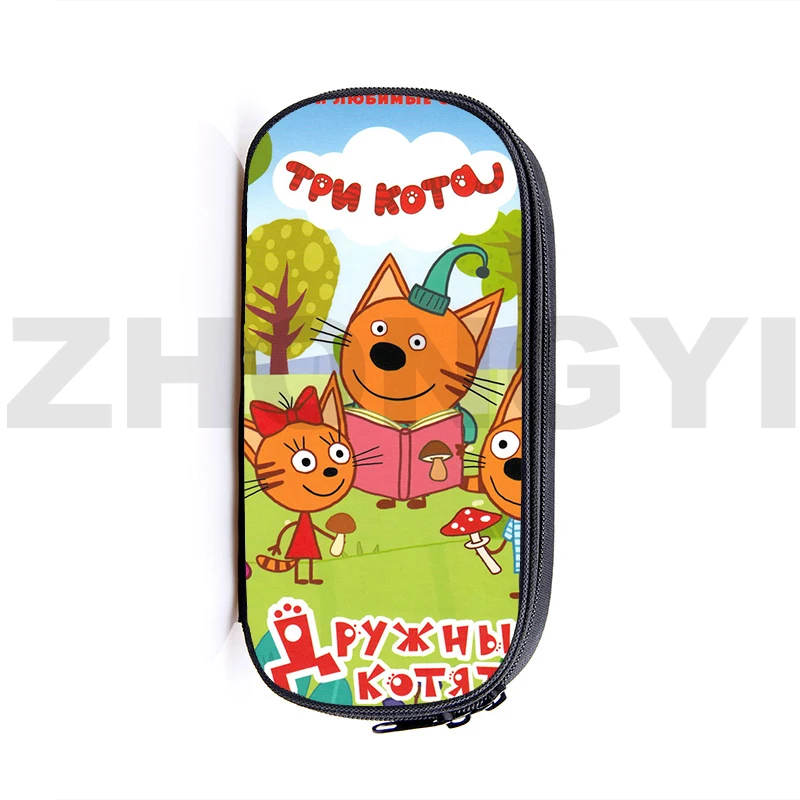 

Тройной котенок три кота для детей и кошек карандаш с 3D рисунком чехол Высококачественная нейлоновая косметичка TpnkoTa дорожный косметический Органайзер ручка сумка