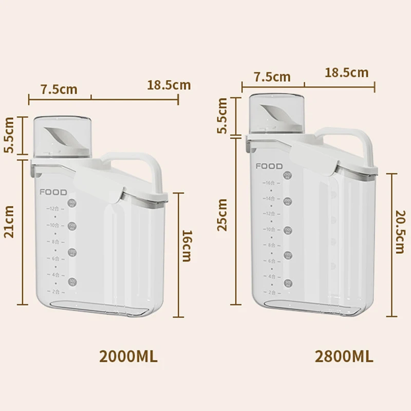 Distributeur Lessive Hermétique 1100ml Bubuny - Avec Verre Doseur - Pour Poudre Et Céréales