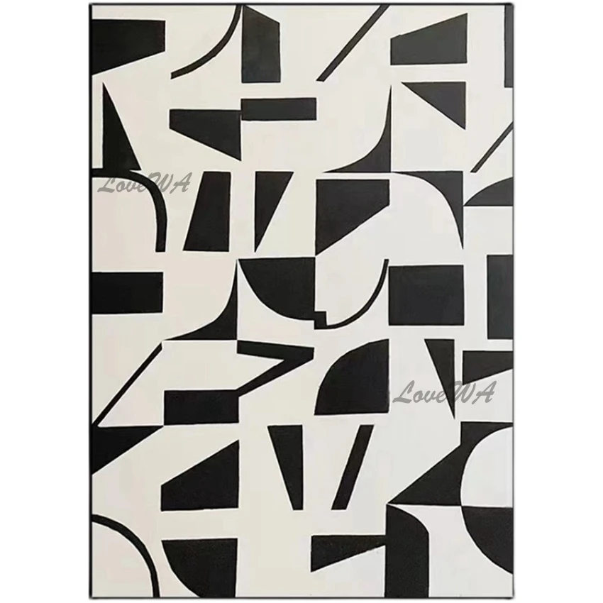 100%Handpainted Geometric Abstract Painting New Arrival Oil Painting New Arrival Hand-painted Wall Art Wall Art For Room Unframe 