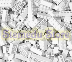Color-Sorted Building Blocks Bulk Pack - 125/250g Variety of Bricks and Plates - 250g-bag (White)