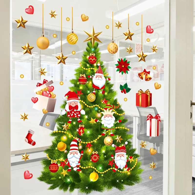 Christmas Tree Wall Stickers Window Clings for Home Party wall stickers window stickers