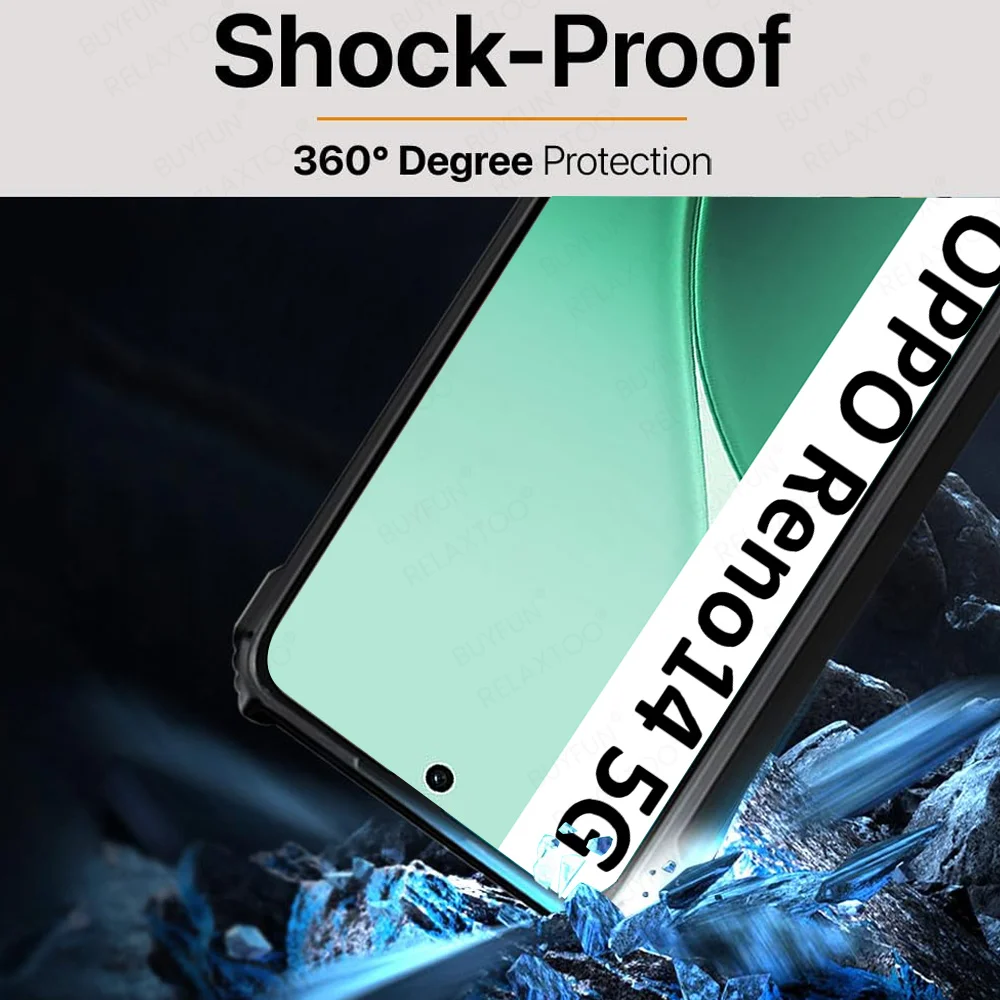 Transparent Shockproof Acrylic Ring Stand Phone Case - Hard Back Cover