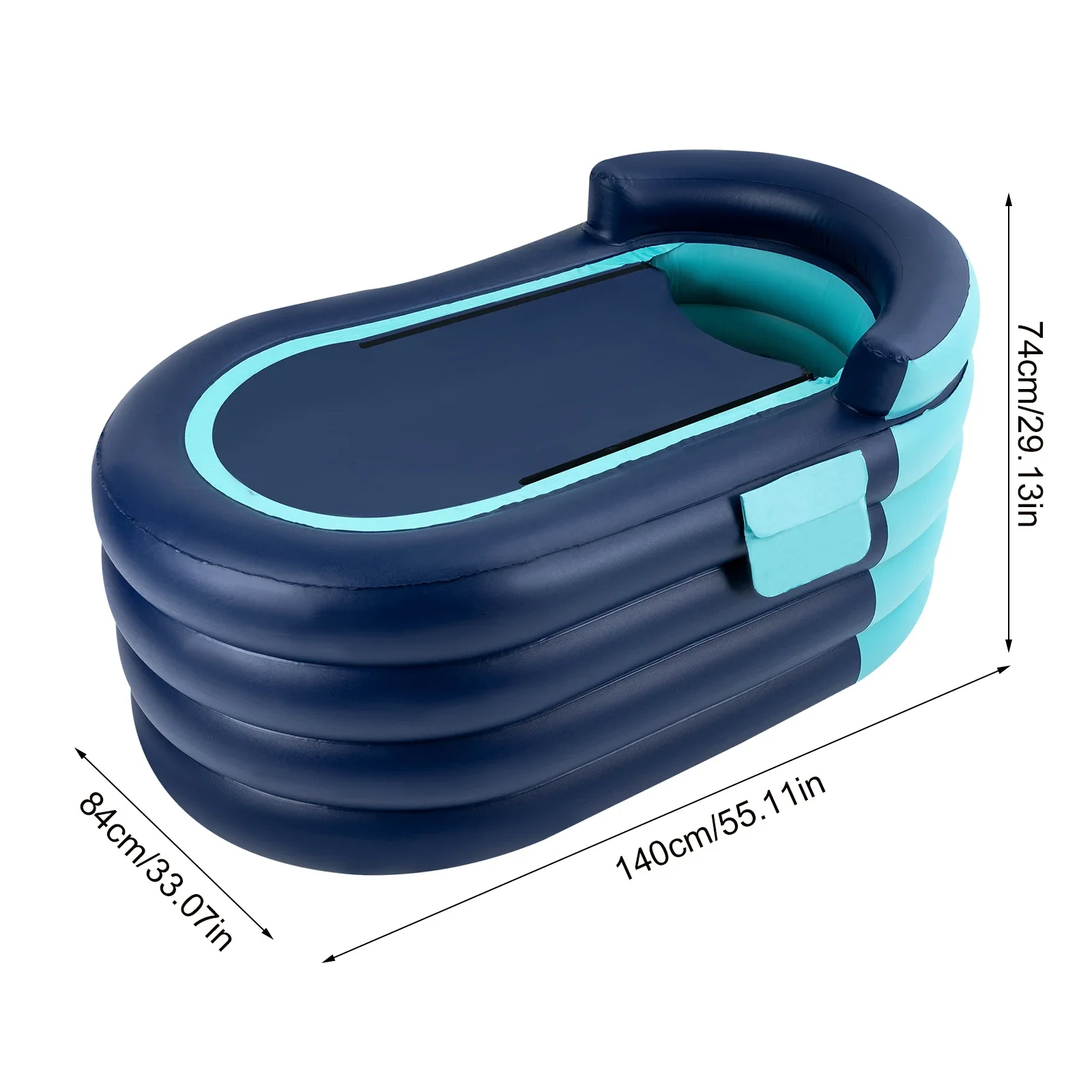 Portable Bathtub for Adults Foldable Inflatable Bathtub with Electric Pump & Bath Pillow Headrest Freestanding Collapsible Tub