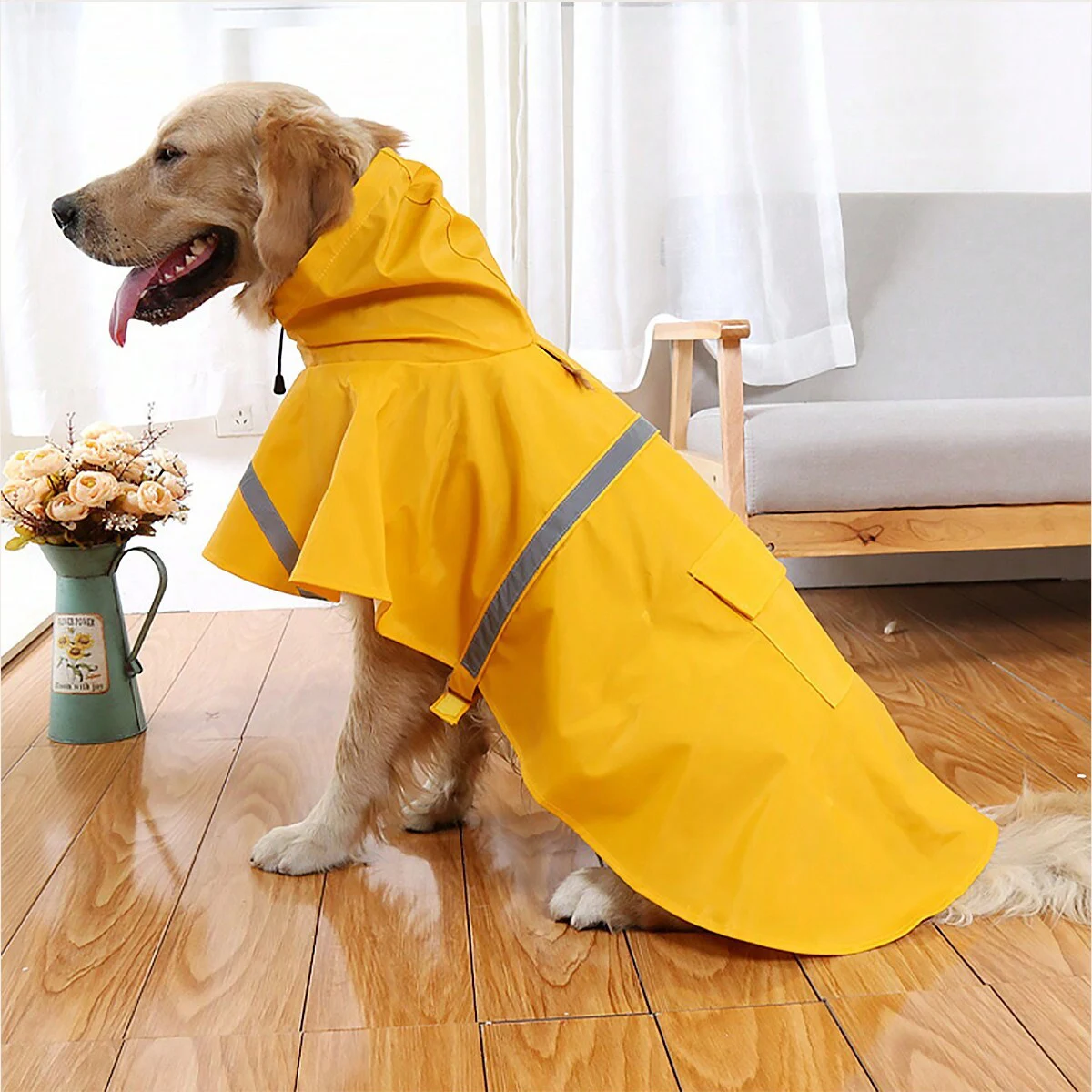 1pc - Adjustable Waterproof Dog Raincoat - Ultra-Protective, Durable & Quick-Dry for Rainy Adventures - Ensures Cozy Comfort!