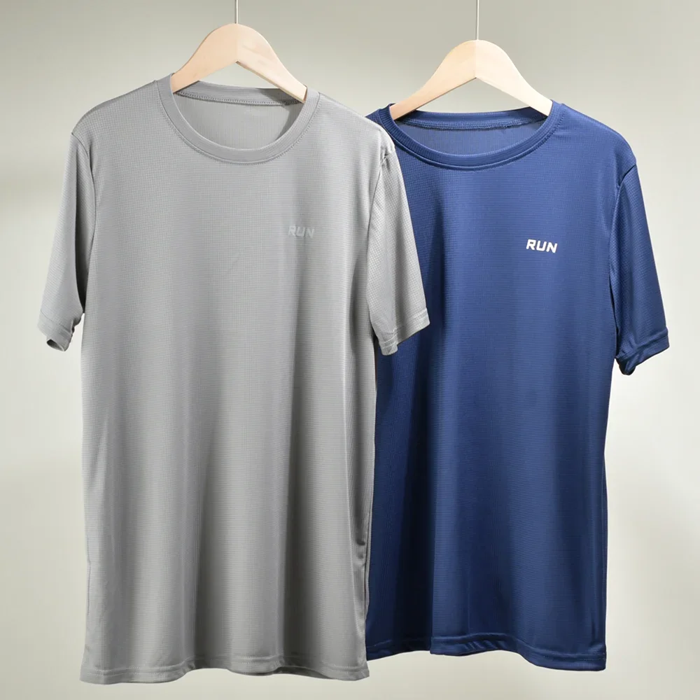 Men's Quick Dry Short Sleeve Running Moisture Wicking Round Neck T-Shirt Man Lightweight Breathable Gym Sport Shirts Tops M-4XL 6