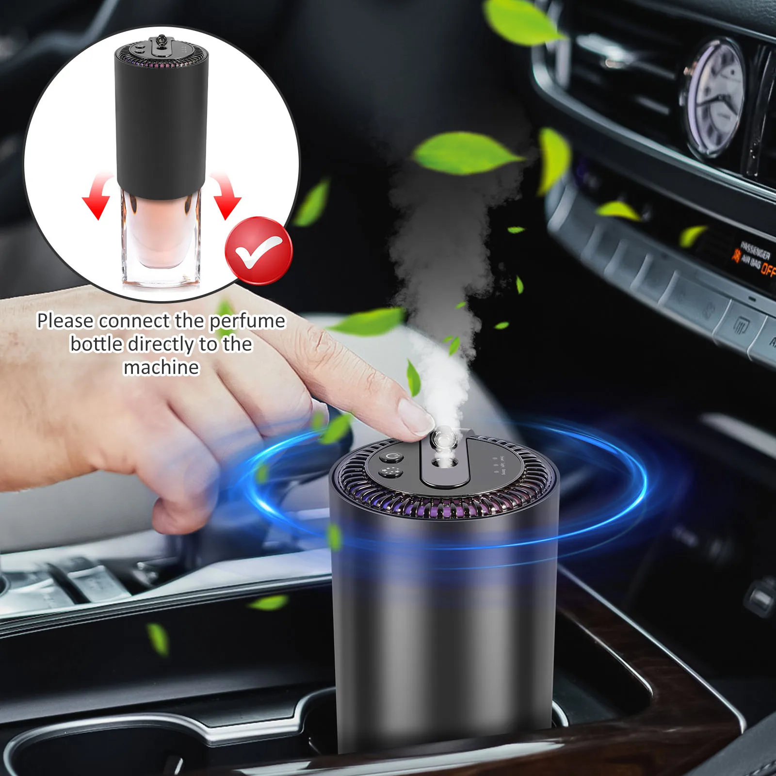 Car Mounted Fragrance Diffusers USB Car Air Freshener Fragrance Ornament Diffusers for Essential Oil Smart Accessories